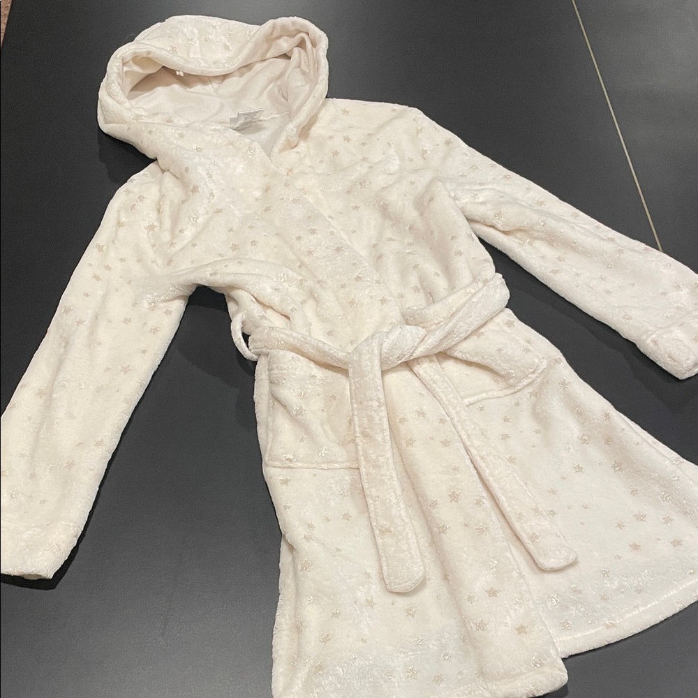 Cozy Cream Kids Hooded Pajama Robe